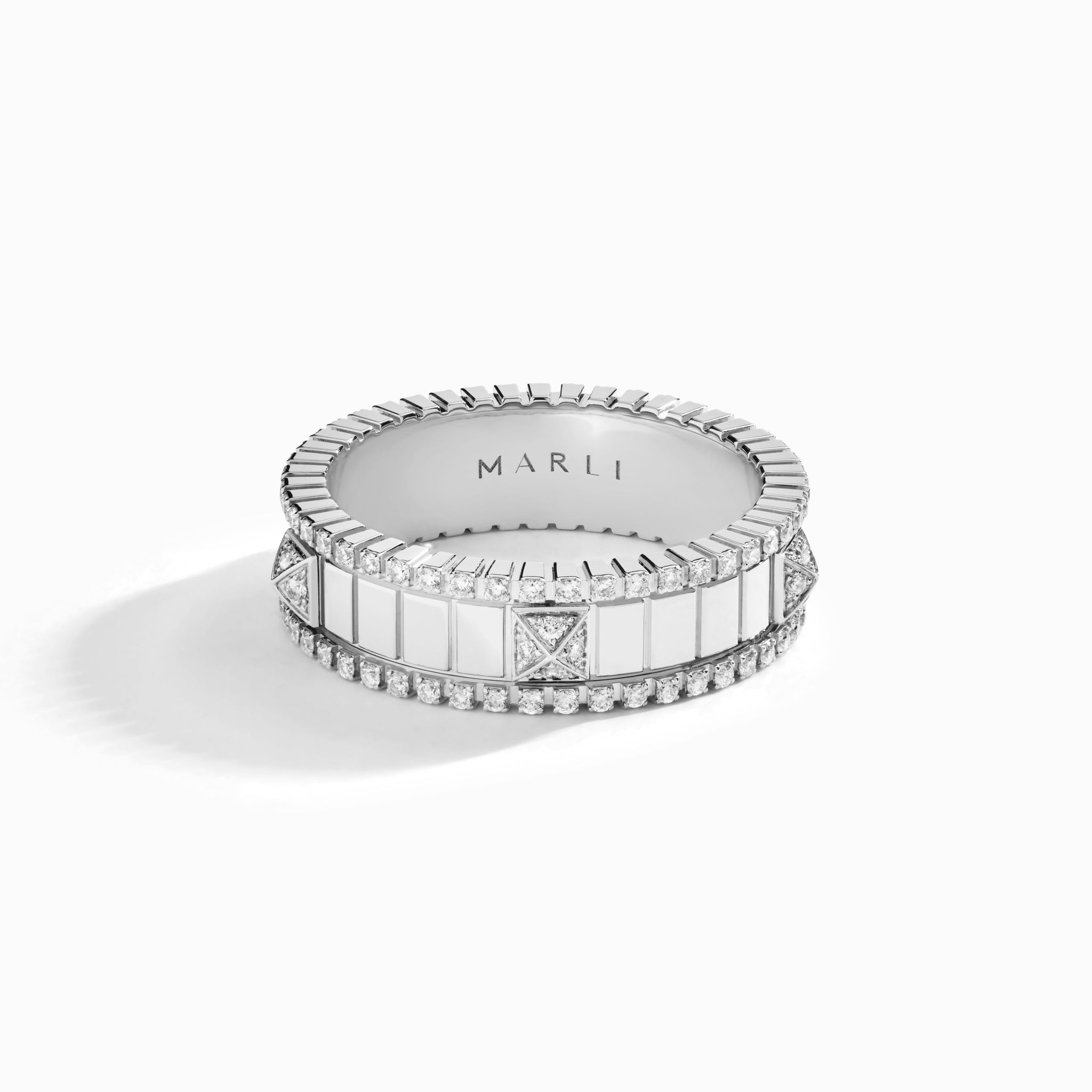 LIFE Full Diamond Spinning Ring in White Gold – MARLI New York