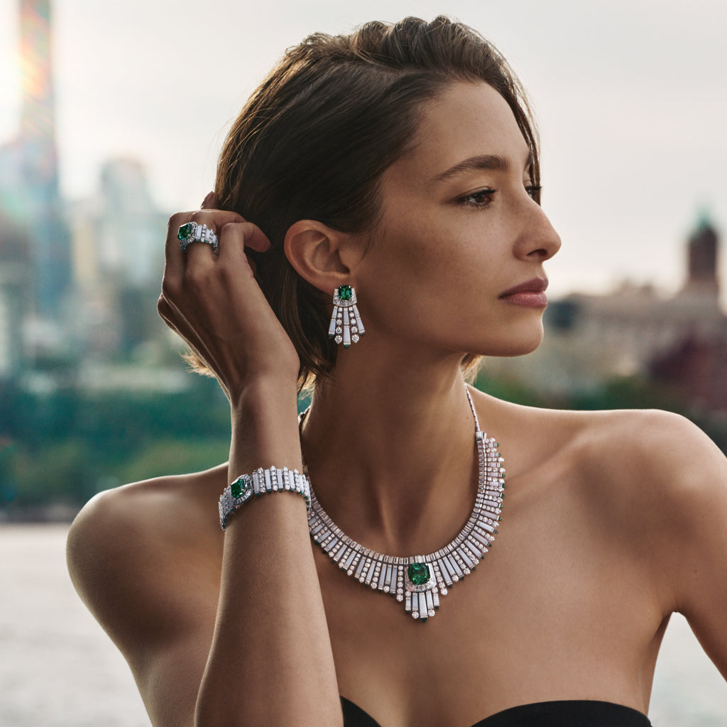 Model wearing MARLI New York's Lady Liberty campaign.