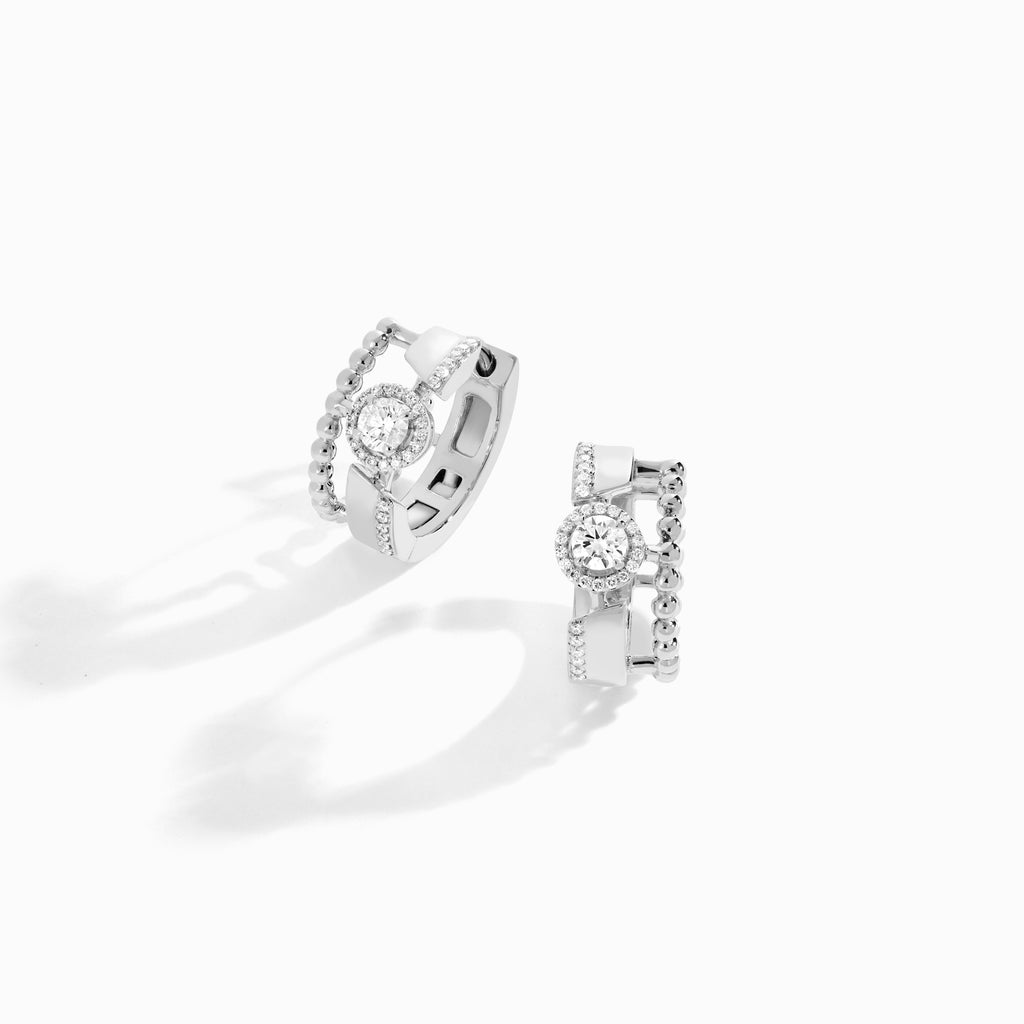 Rock Huggie Earrings Marli New York White Diamond 