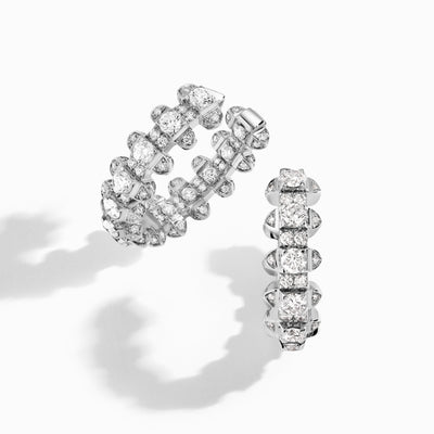 Tip-Top Full Diamond Hoop Earrings Marli New York White Diamond 