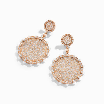 Tip-Top Diamond Statement Earrings Marli New York Rose White Agate 