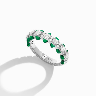 Tip-Top Diamond Ring Marli New York White Green Agate 4.5