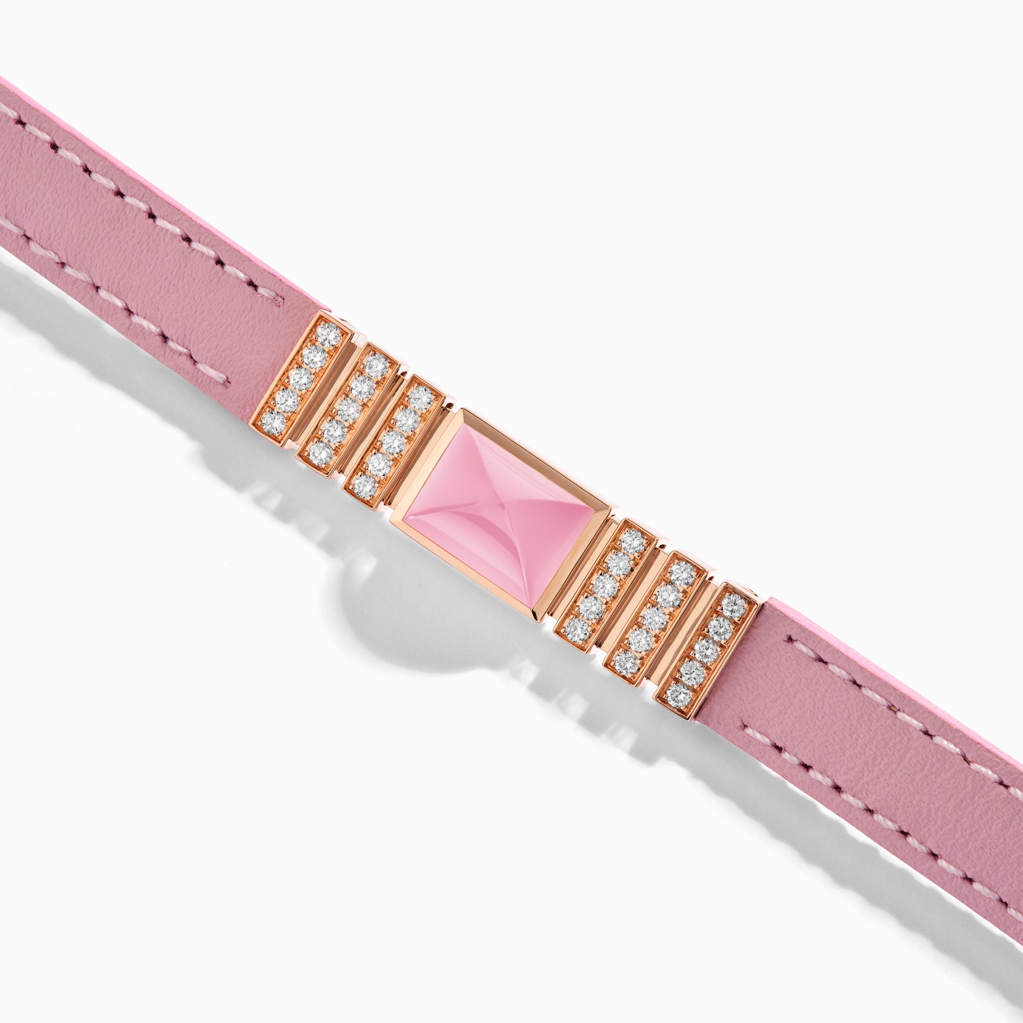 UNII Gold and Pavé Diamond Leather Strap Bracelet – MARLI