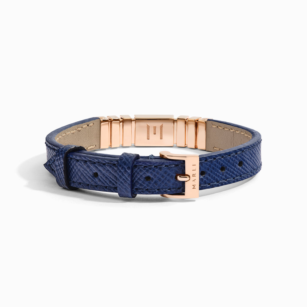 UNII Gold Leather Strap Bracelet Marli New York   