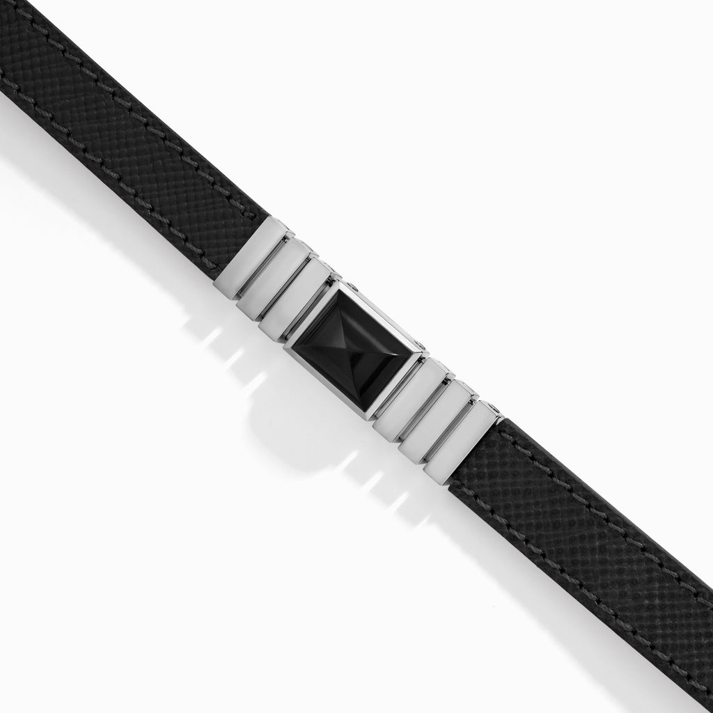 UNII Titanium Leather Strap Bracelet Marli New York   