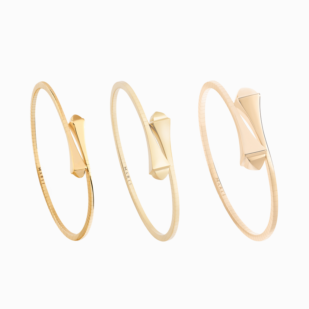 Cleo Full Gold Slim Slip-On Bracelet Marli New York   