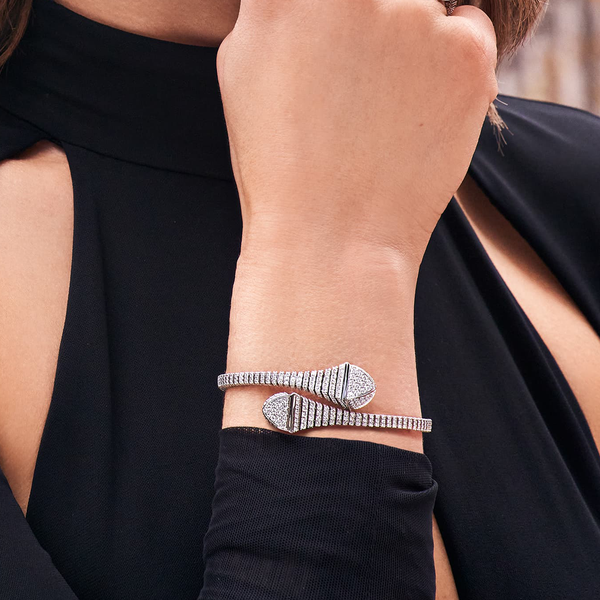 Cleo Rev Full Diamond Slip-On Bracelet – MARLI New York